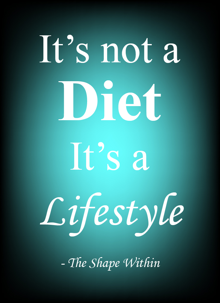 "It's not a diet, it's a lifestyle" - Weight Loss Motivational Quote- Healthy dieting doesn't have to be a temporary task, with the right mindset it can become an enjoyable lifestyle | TheShapeWithin.com