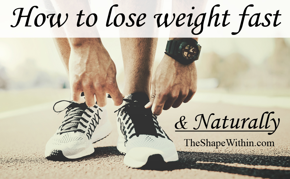 A man tying white shoes, about to run a race- Discover how to lose weight fast and naturally by incorporating all of the important aspects of weight loss at the same time