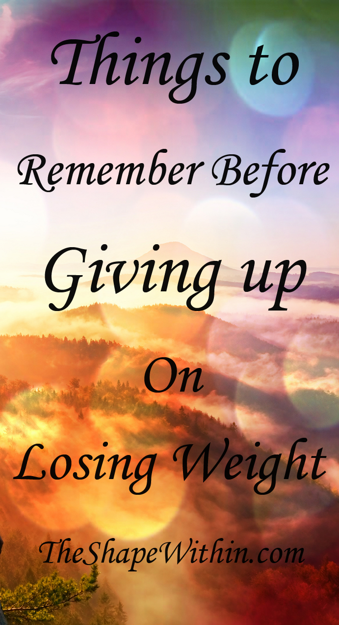 When you feel like giving up on losing weight, remember these important things that will inspire you to keep going and help you regain your focus. With the right mindset you won't always have to struggle with giving up dieting | Start your healthy weight loss journey at TheShapeWithin.com