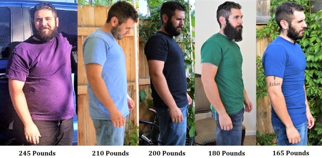 Before and after weight loss photo for the free 8 week challenge